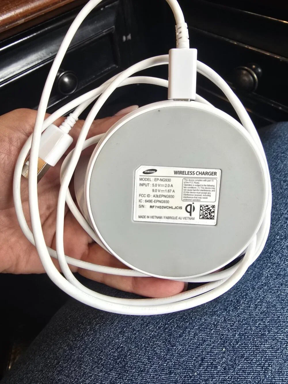 Genuine Samsung Fast Charge Wireless Charging Pad White EP-PN920 Qi Phone Charge